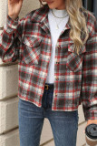 Plaid Button Up Pockets Shacket