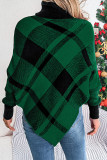 Plaid Irregular Sweater Cape
