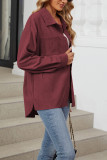 Solid Color Button Up Corduroy Shirt