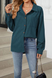 Solid Color Button Up Corduroy Shirt