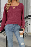 Solid Color Crew Neck Long Sleeves Top