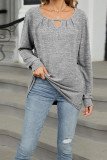 Solid Color Crew Neck Long Sleeves Top