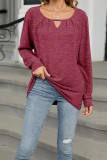 Solid Color Crew Neck Long Sleeves Top