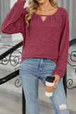 Solid Color Crew Neck Long Sleeves Top