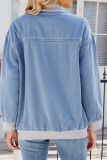 Washed Baseball Denim Jacket