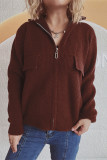 Zipper Design Knitting Cardigan