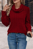 Funnel Neck Knitting Long Sleeves Top