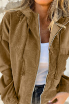Corduroy Hooded Jacket Coat
