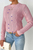 Cable Knit Flower Embroidery Sweater