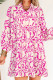 Pink Leopard Print Loose Fit Babydoll Mini Dress