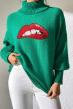 Sequin Glitter Lips Knitting Sweater
