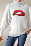 Sequin Glitter Lips Knitting Sweater