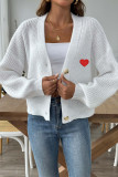 Heart Embroidery Front Open Cardigan