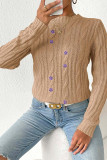 Cable Knit Flower Embroidery Sweater