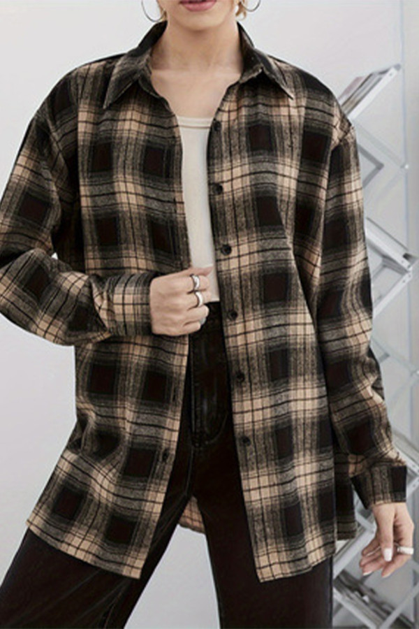 Plaid Button Up Long Sleeves Shirt