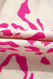 Pink Leopard Print Loose Fit Babydoll Mini Dress