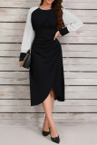 Colorblock Long Sleeves Dress