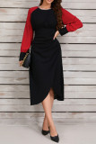 Colorblock Long Sleeves Dress