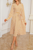 Houndstooth Tie Waist Dress