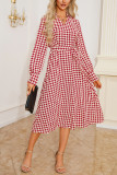 Houndstooth Tie Waist Dress