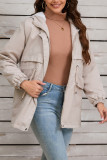 Hooded Fleece Inside Zipper Coat