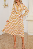Houndstooth Tie Waist Dress