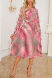 Houndstooth Tie Waist Dress
