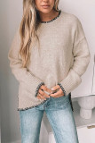 Solid Color Split Hem Sweater