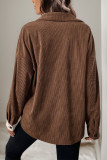 Colorblock Button Up Corduroy Shirt
