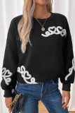 Heart Embroidery Black Sweater