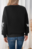 Heart Embroidery Black Sweater