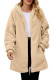 Fleece Zipper Hooded Long Coat