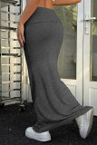 Grey High Waist Skirt Dress