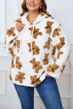 Cow Print Fleece Plus Size Hoodie