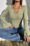 Green Flare Sleeves Top