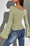 Green Flare Sleeves Top