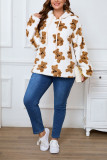 Cow Print Fleece Plus Size Hoodie