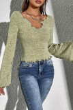 Green Flare Sleeves Top