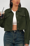 Plus Size Corduroy Short Jacket