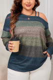 Plus Size Colorblock Drop shoulder Top