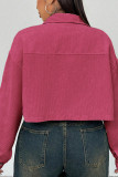 Plus Size Corduroy Short Jacket