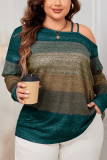 Plus Size Colorblock Drop shoulder Top