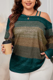 Plus Size Colorblock Drop shoulder Top