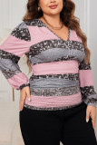 Sequin Plus Size V Neck Top
