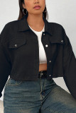 Plus Size Corduroy Short Jacket