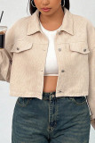 Plus Size Corduroy Short Jacket