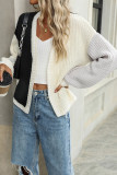 Colorblock Splicing Front Open Cardigan