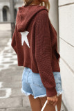 Pentagram Design Hooded Knitting Sweater