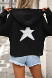 Pentagram Design Hooded Knitting Sweater