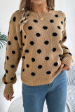 Polka Dot Design Knitting Sweater